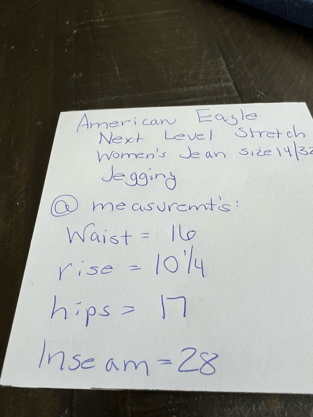 Women’s A E  JEANS- Stretch sz 14/32  Dark Blue Stretch Denim Jeans - jegging - Picture 16 of 16